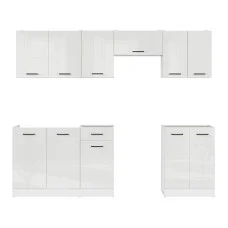 Modular kitchen JUNONA LINE 240 BBL BRW chalk gloss